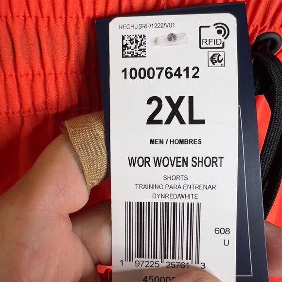 Reebok Men's Regular-Fit Moisture-Wicking 9" Woven Drawstring Shorts Orange 2XL - Picture 8 of 9